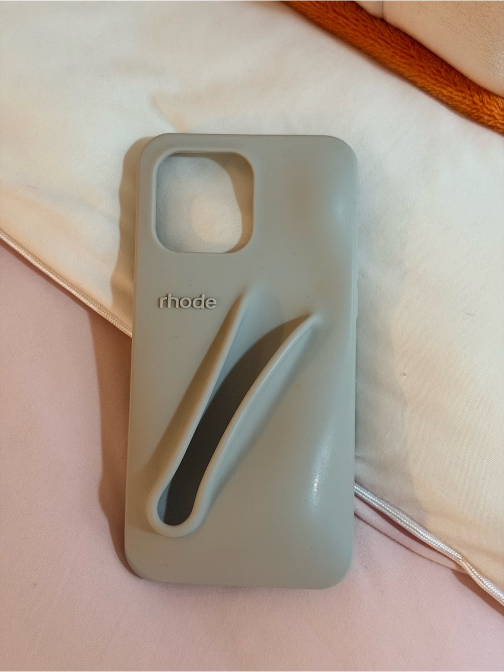 RHODE Light Gray Silicone Phone Case with Integrated Grip